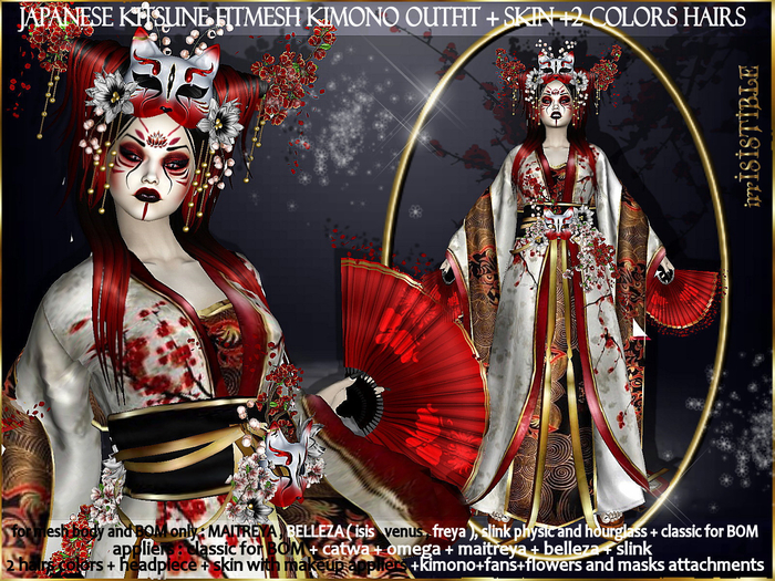 Second Life Marketplace irrISIStible JAPANESE KITSUNE OUTFIT + SKIN